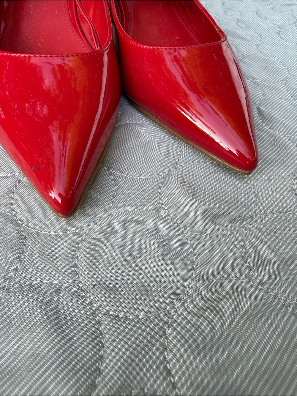 Red Patent Pointed Toe Mary Jane Flats - Marc Fisher NWOT SZ 7-1/2 - Picture 3 of 8